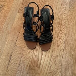 Zara Black and Brown Strappy Heels